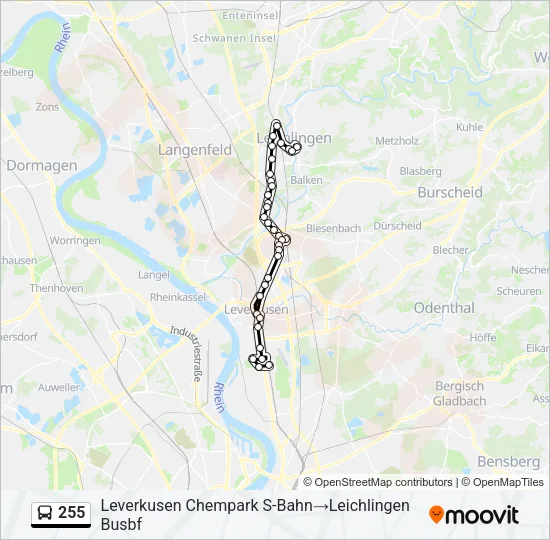 255 Bus Line Map