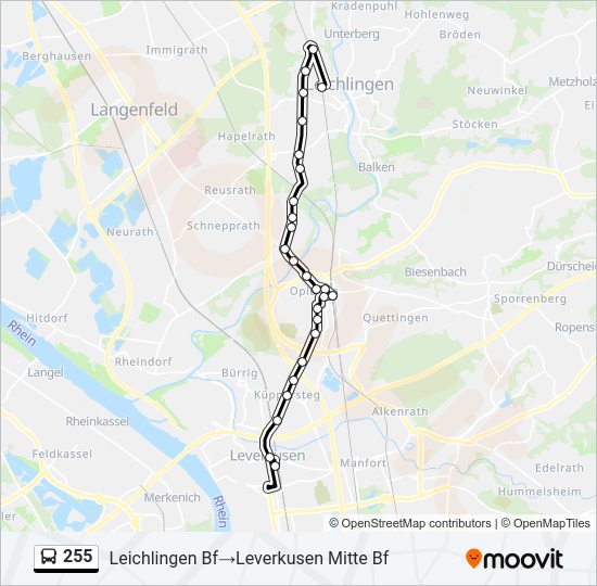 255 bus Line Map