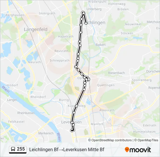255 Bus Line Map