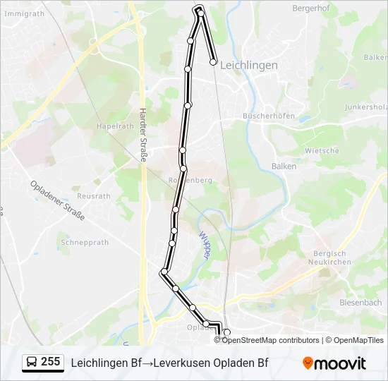 255 Bus Line Map