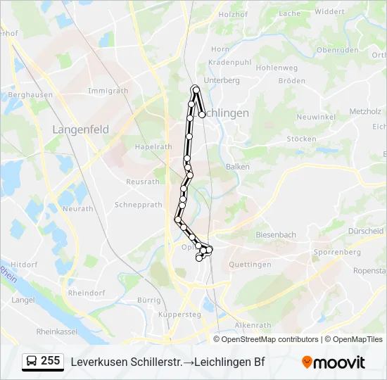 Buslinie 255 Karte