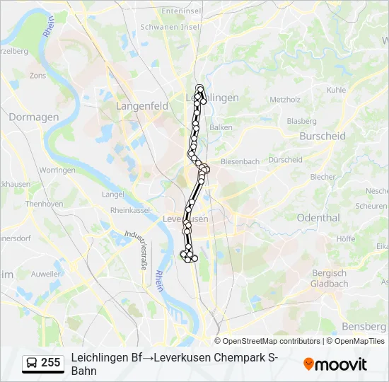 255 Bus Line Map