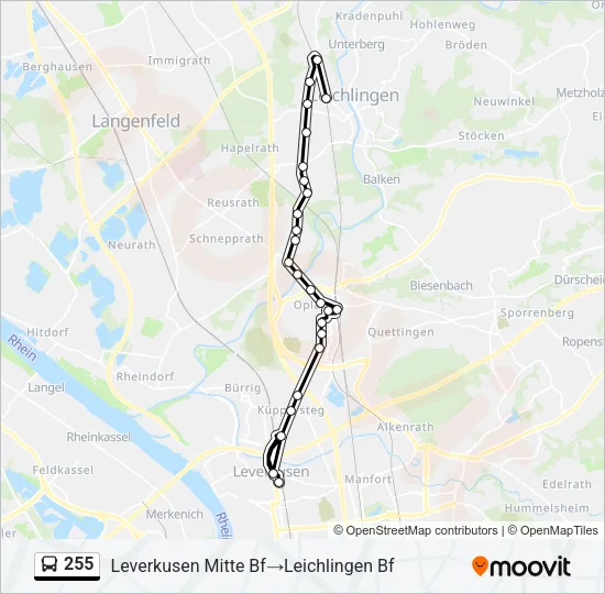 255 Bus Line Map
