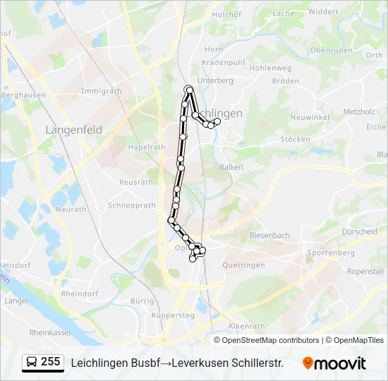 255 Bus Line Map