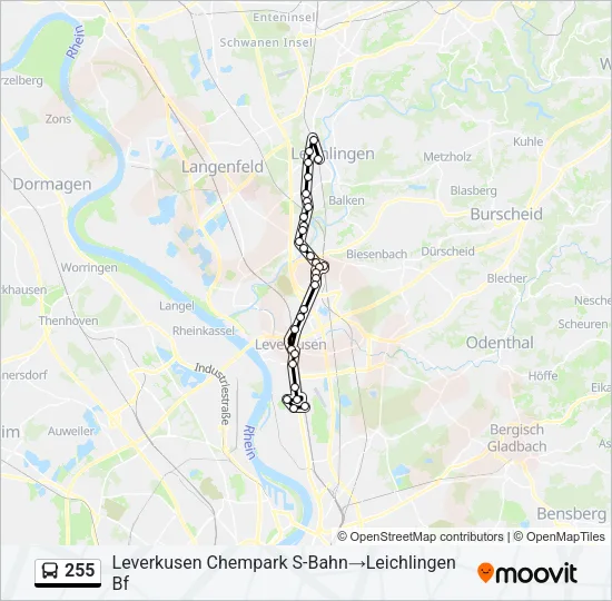 255 Bus Line Map