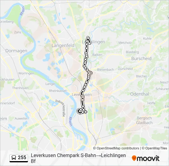 255 Bus Line Map