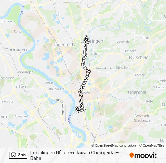 255 Bus Line Map