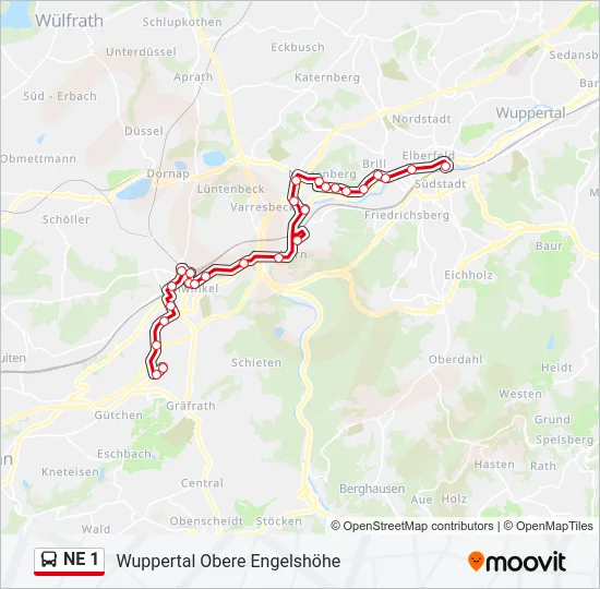 NE 1 Bus Line Map