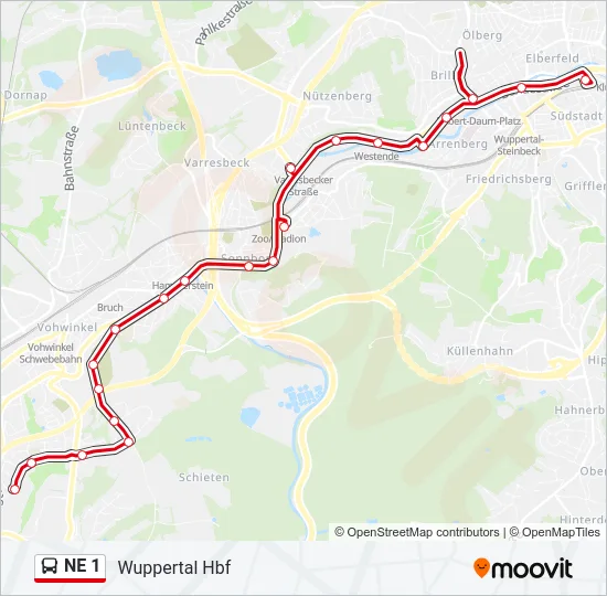 NE 1 Bus Line Map