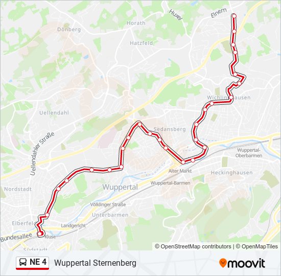 NE 4 bus Line Map