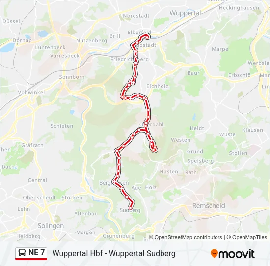 NE 7 Bus Line Map
