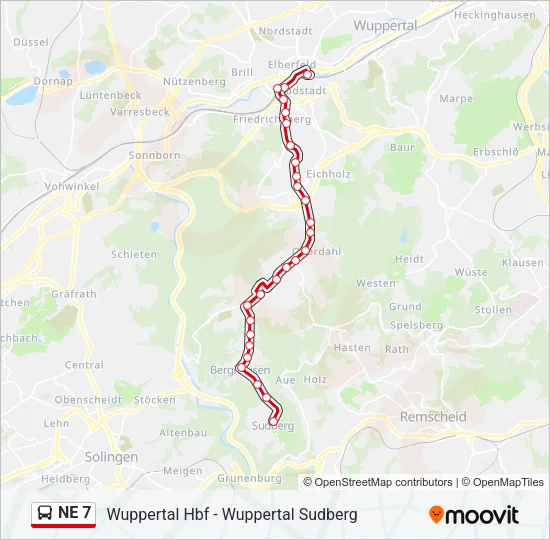 NE 7 Bus Line Map