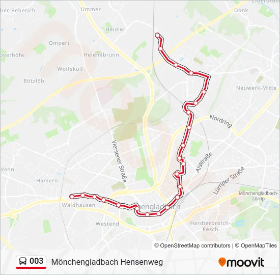 Автобус 003: карта маршрута