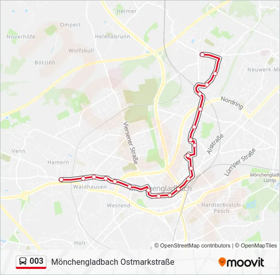 Автобус 003: карта маршрута