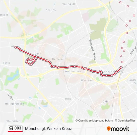 Автобус 003: карта маршрута