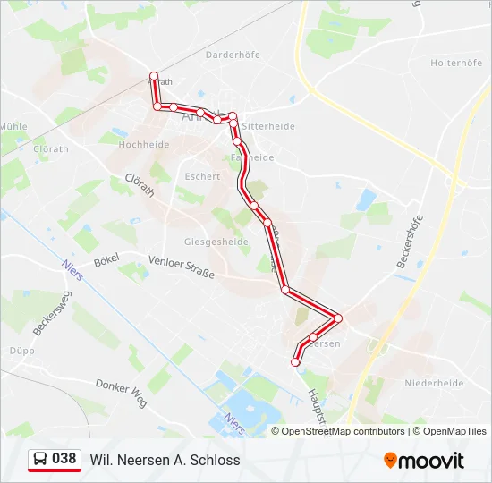 038 Bus Line Map