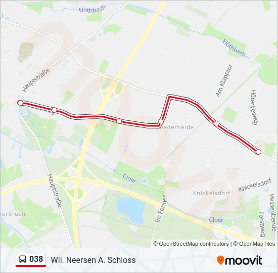 038 Bus Line Map