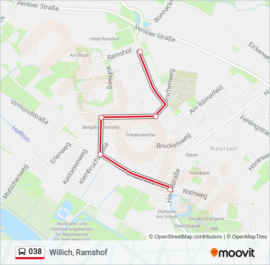 038 Bus Line Map