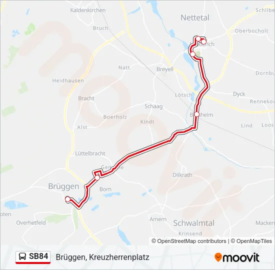 SB84 Bus Line Map