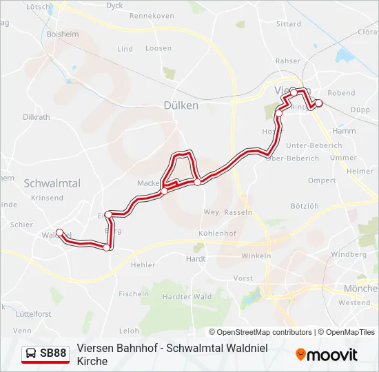 SB88 Bus Line Map