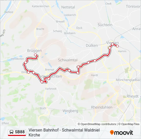SB88 Bus Line Map