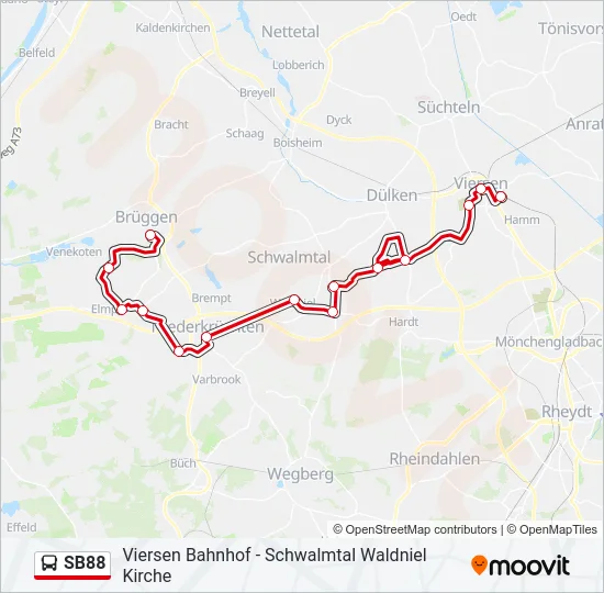 SB88 Bus Line Map