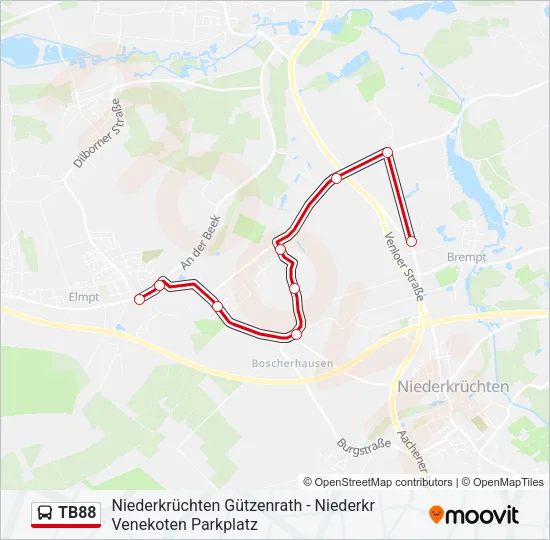 TB88 Bus Line Map