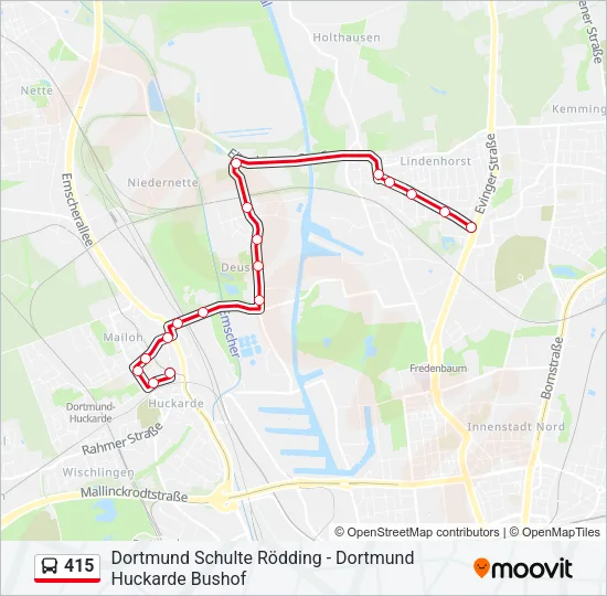 415 Bus Line Map