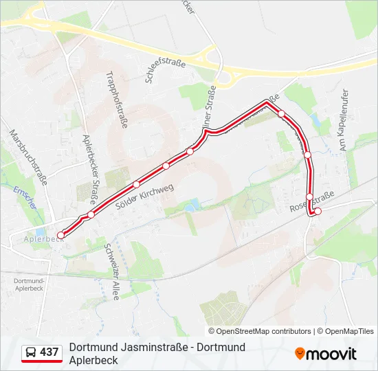 437 Bus Line Map