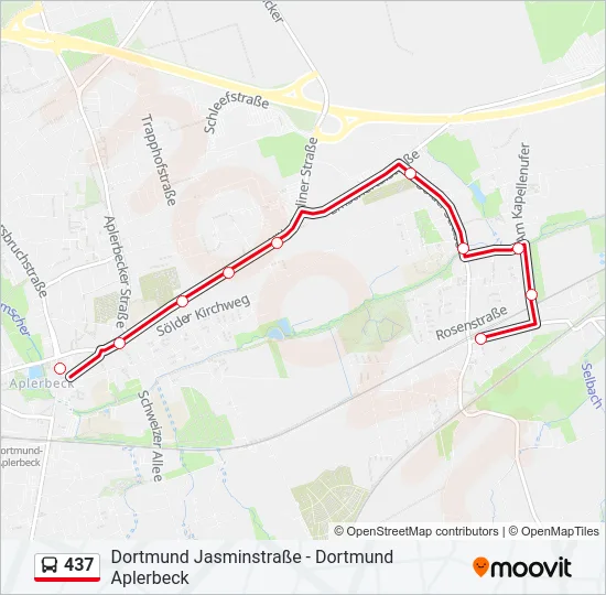 437 Bus Line Map