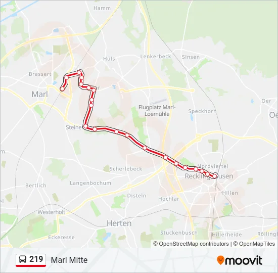 219 Bus Line Map
