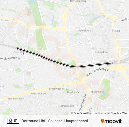 Bahnlinie S1 Karte