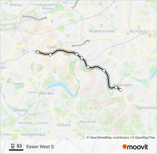 Bahnlinie S3 Karte
