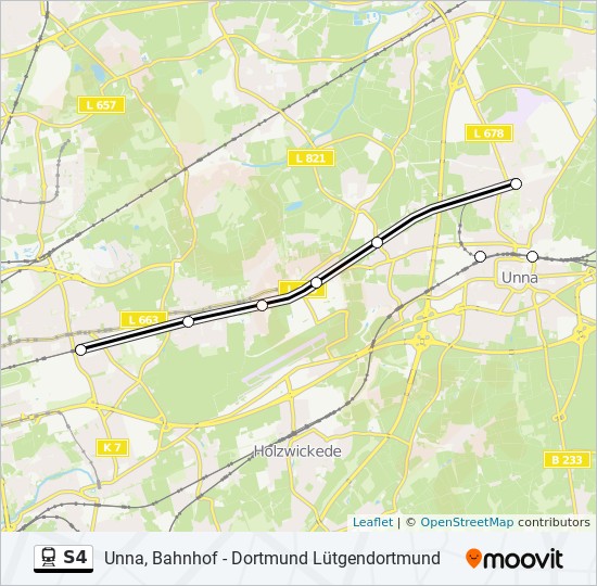 S4 Route Fahrpläne, Haltestellen & Karten Dortmund Brackel
