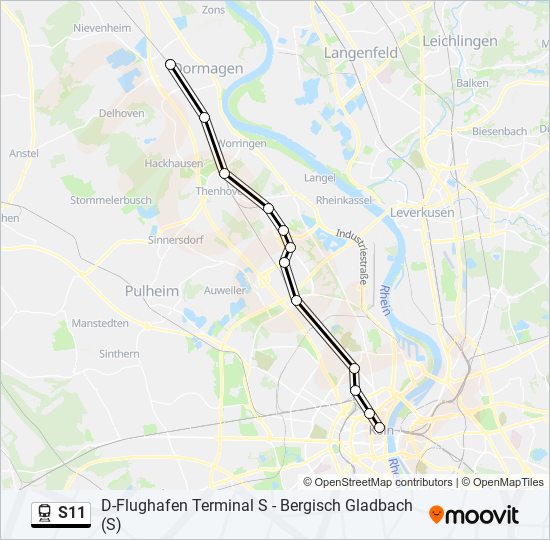 S11 train Line Map