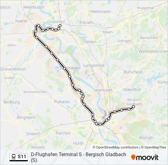 S11 train Line Map