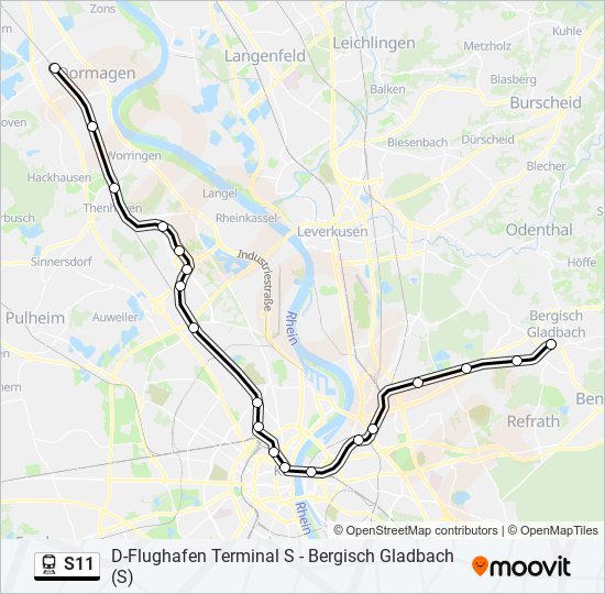 S11 Route Fahrpläne, Haltestellen & Karten Dormagen Bf