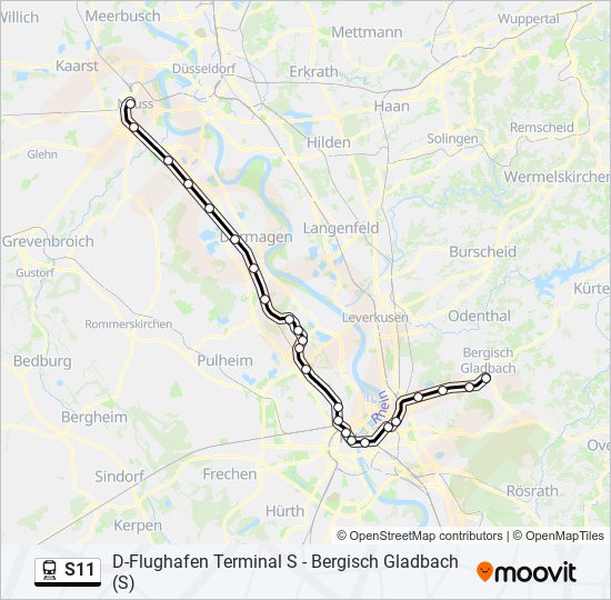 S11 train Line Map