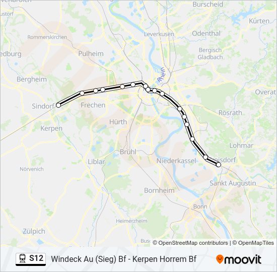 S12 train Line Map