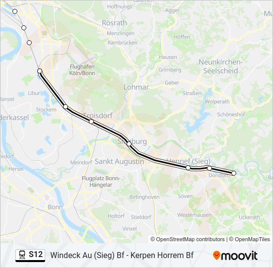 S12 train Line Map