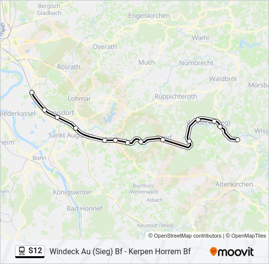 S12 train Line Map