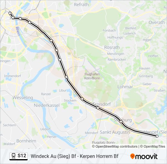 S12 train Line Map