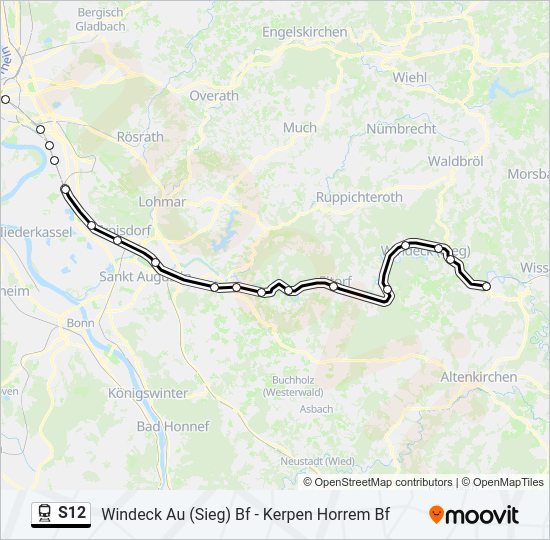 S12 train Line Map