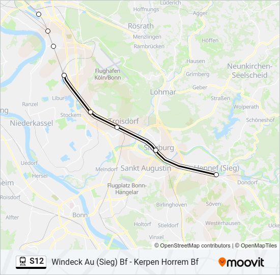 S12 train Line Map