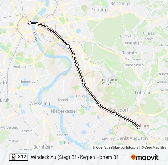 S12 train Line Map