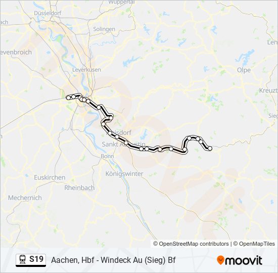 S19 train Line Map