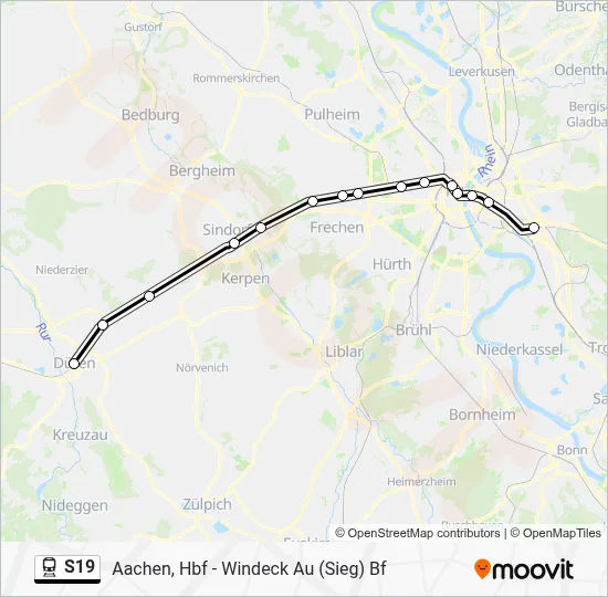 S19 Train Line Map