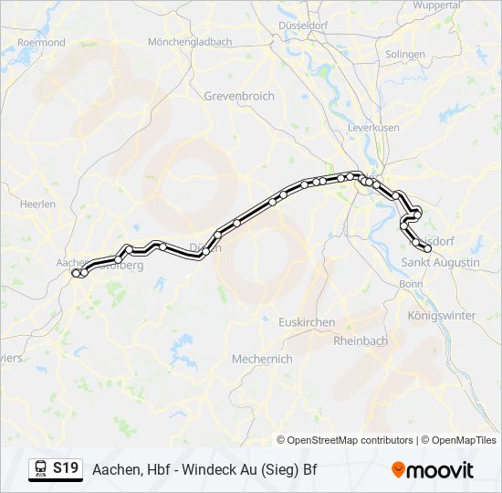 Поезд S19: карта маршрута