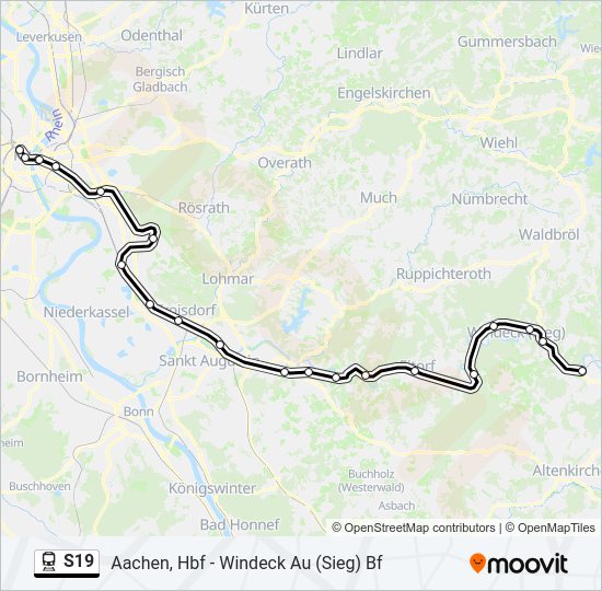 S19 train Line Map