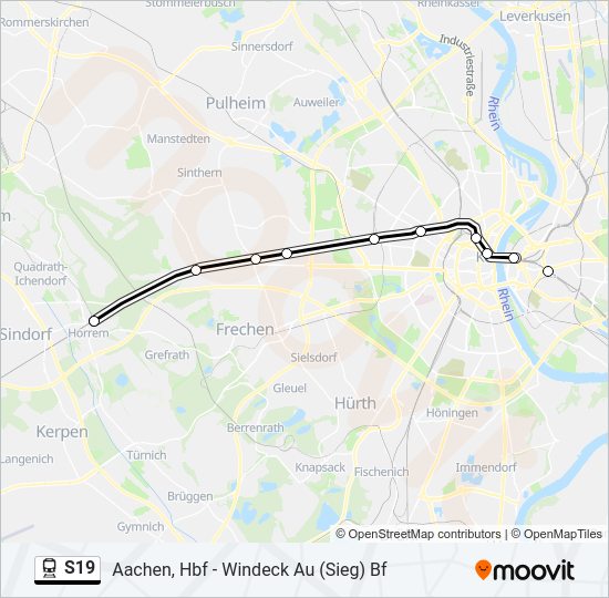 S19 train Line Map